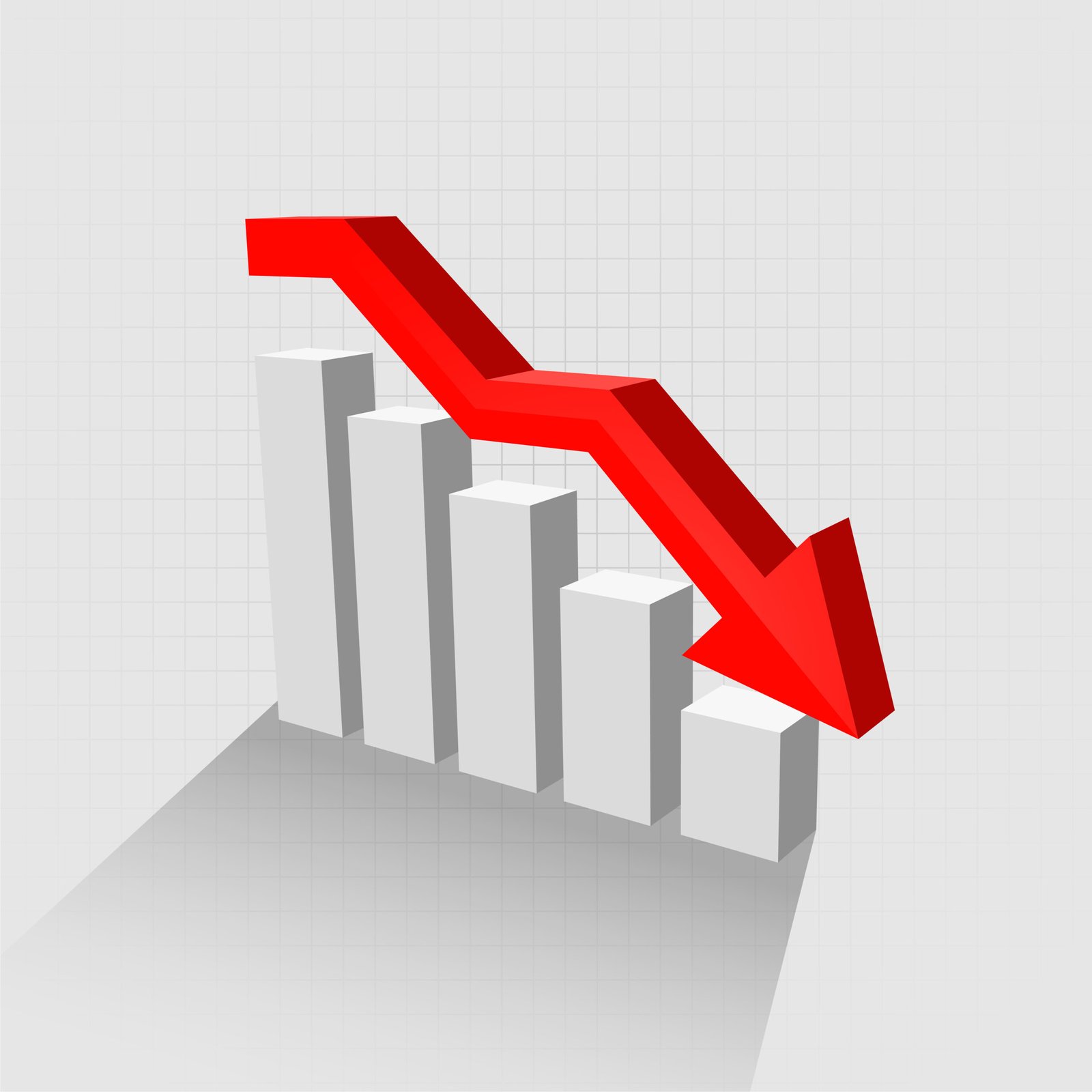 stock market decline downfall red falling arrow